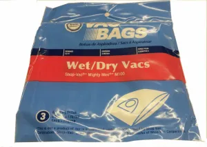 DVC Shop Vac Mighty Mini M100 Vacuum Cleaner Bags Made in USA [ 12 Bags ]