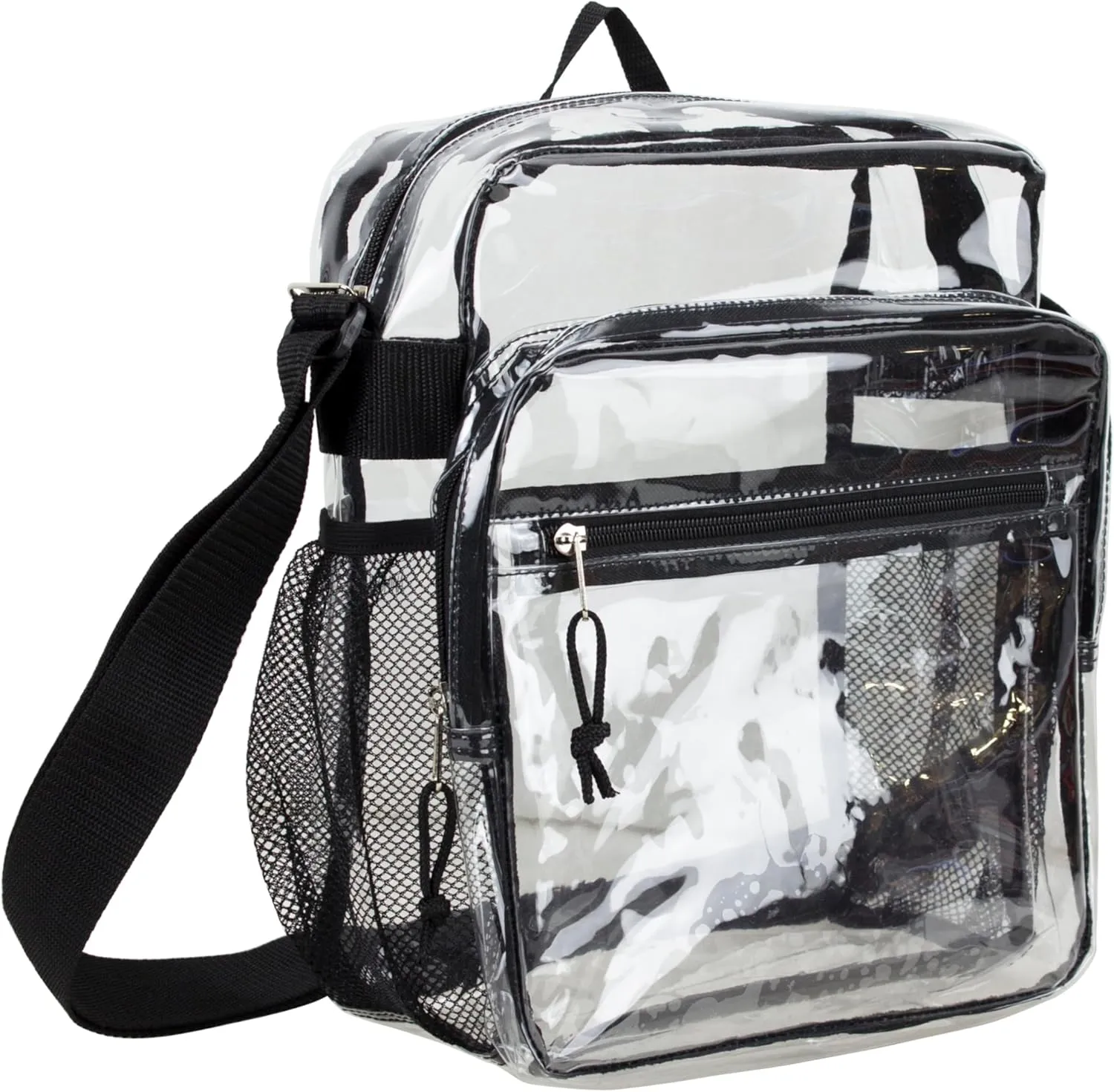 Eastsport Clear Bag Stadium Approved Events Transparent Crossbody Shoulder Messenger for Travel Beach Work Concert College