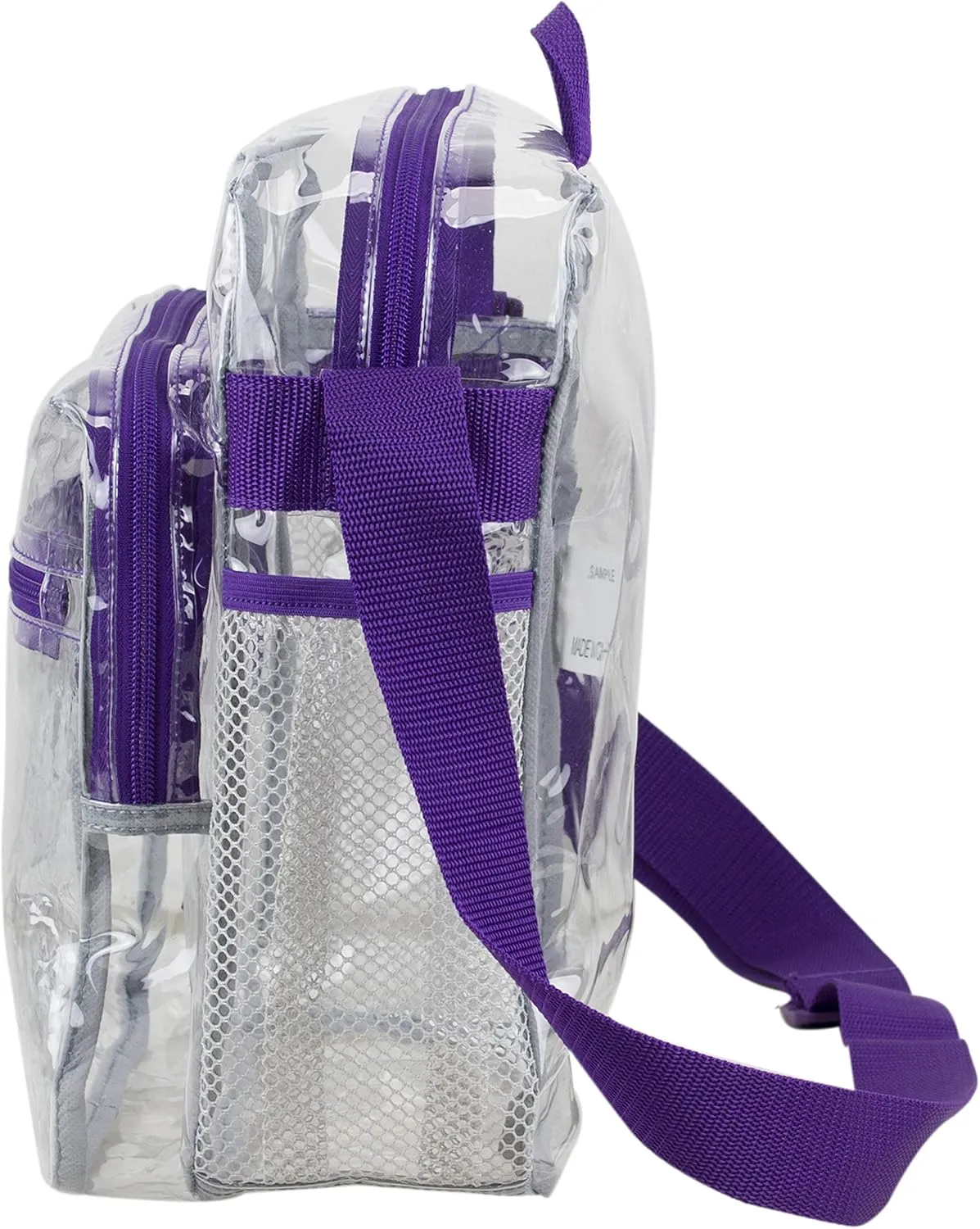 Eastsport Clear Bag Stadium Approved Events Transparent Crossbody Shoulder Messenger for Travel Beach Work Concert College
