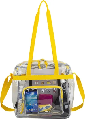 Eastsport Clear Bag Stadium Approved Tote Crossbody Shoulder Messenger Strap for Sports Concert Work Events See Through