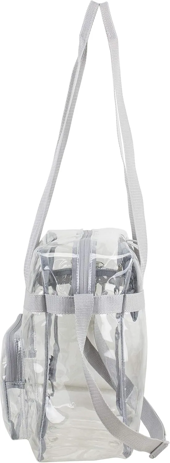 Eastsport Clear Bag Stadium Approved Tote Crossbody Shoulder Messenger Strap for Sports Concert Work Events See Through