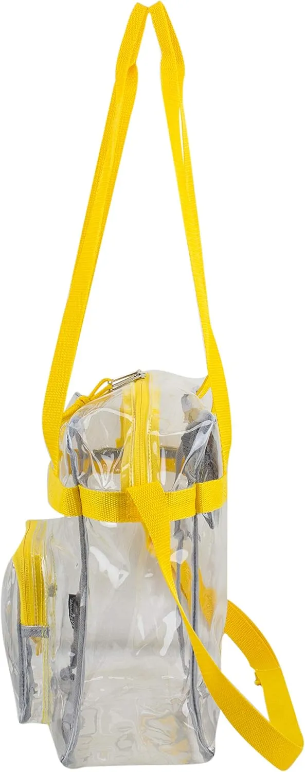 Eastsport Clear Bag Stadium Approved Tote Crossbody Shoulder Messenger Strap for Sports Concert Work Events See Through