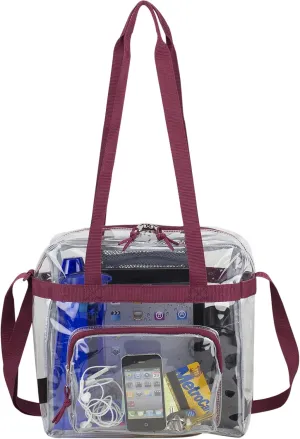 Eastsport Clear Bag Stadium Approved Tote Crossbody Shoulder Messenger Strap for Sports Concert Work Events See Through