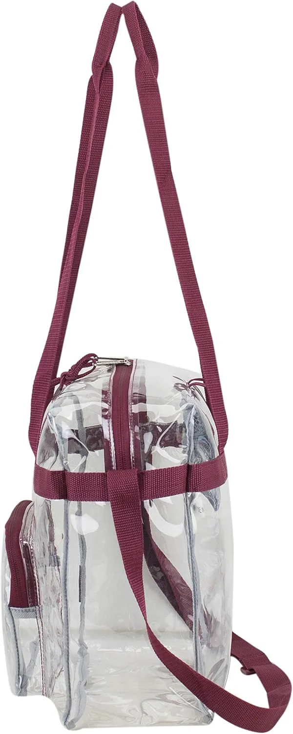 Eastsport Clear Bag Stadium Approved Tote Crossbody Shoulder Messenger Strap for Sports Concert Work Events See Through