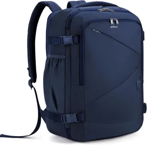 ECOHUB Carry On Travel Backpack, Expandable Airlines Personal Item Bag 18x14x8, Water Resistant 17 inch Laptop Backpack Flight Approved, 12 Pockets 30L Work Backpacks with Wet Pocket & Cable Slot