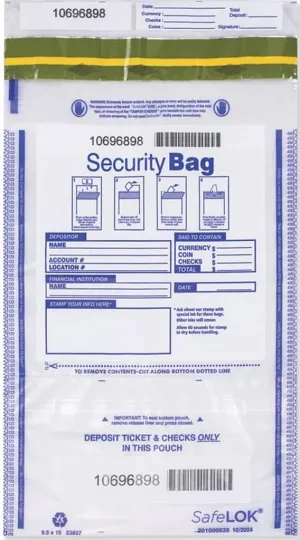 EGP Security Deposit Bag with Dual Pockets 9.5 x 15-100 Bags