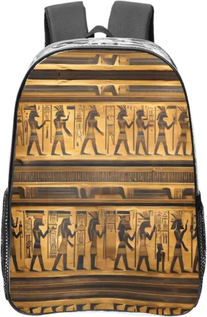 Egypt Hieroglyphics print Clear Backpack Bag for Office Travel, Concerts, Work, Festivals Sporting Events Women Men