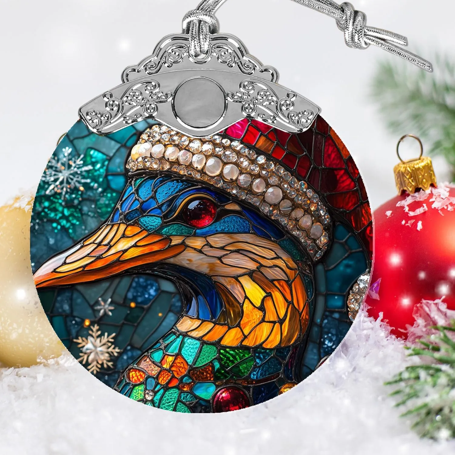 Eider Christmas Ornament - Cute Christmas Decorations - Eider Xmas Home Decor - Christmas Hanging Ornament - Eider Xmas Ornament Gifts for Animals Lovers