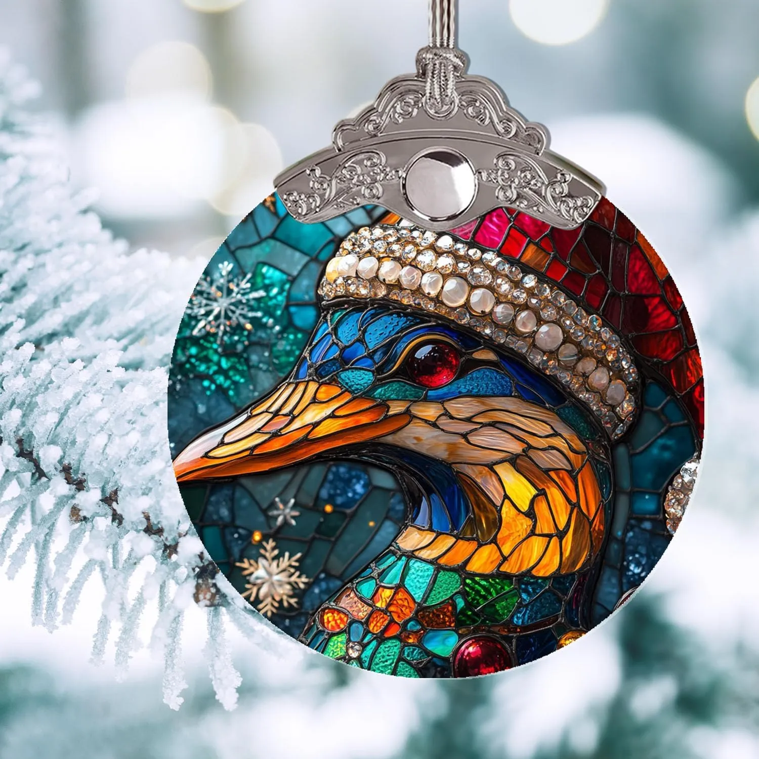 Eider Christmas Ornament - Cute Christmas Decorations - Eider Xmas Home Decor - Christmas Hanging Ornament - Eider Xmas Ornament Gifts for Animals Lovers