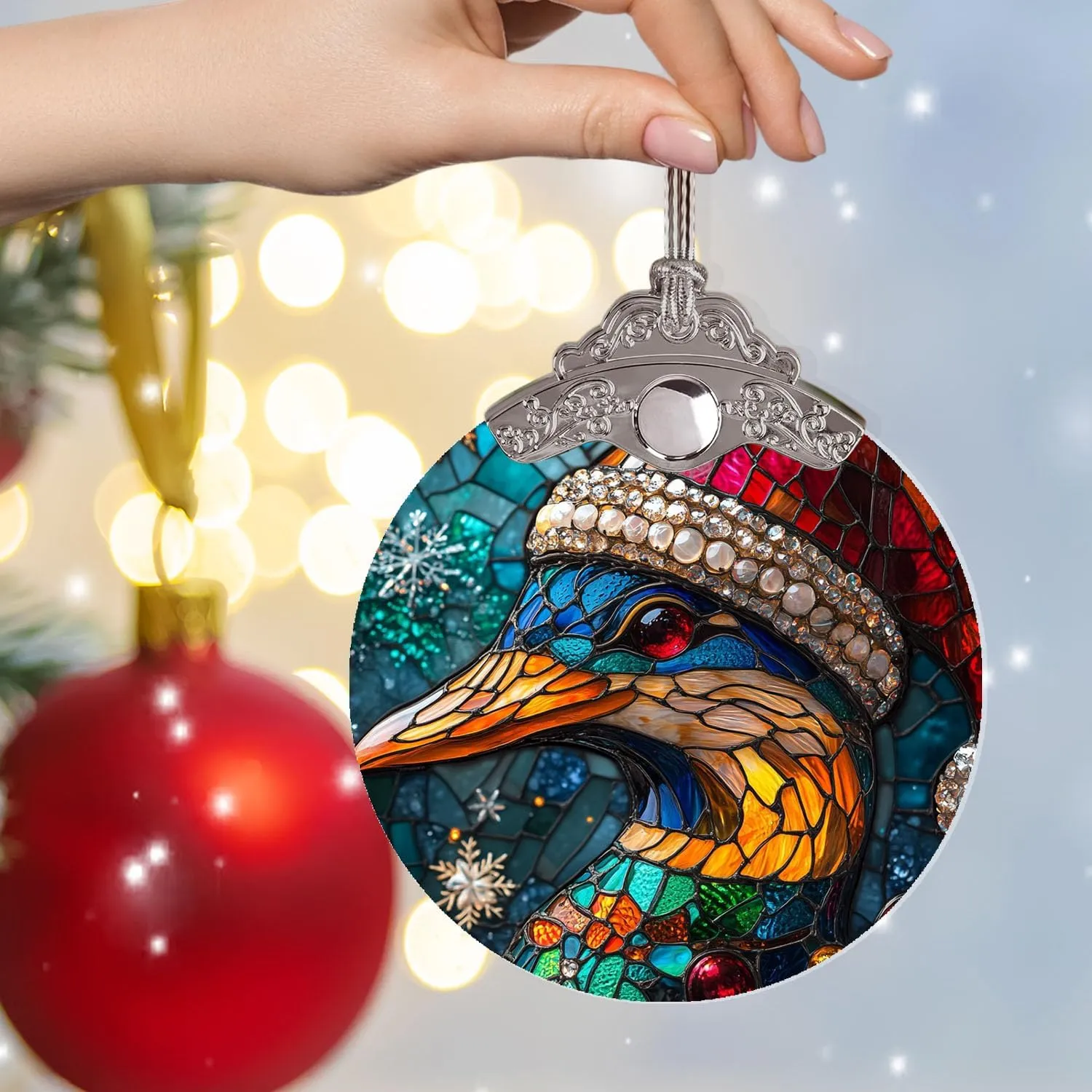 Eider Christmas Ornament - Cute Christmas Decorations - Eider Xmas Home Decor - Christmas Hanging Ornament - Eider Xmas Ornament Gifts for Animals Lovers