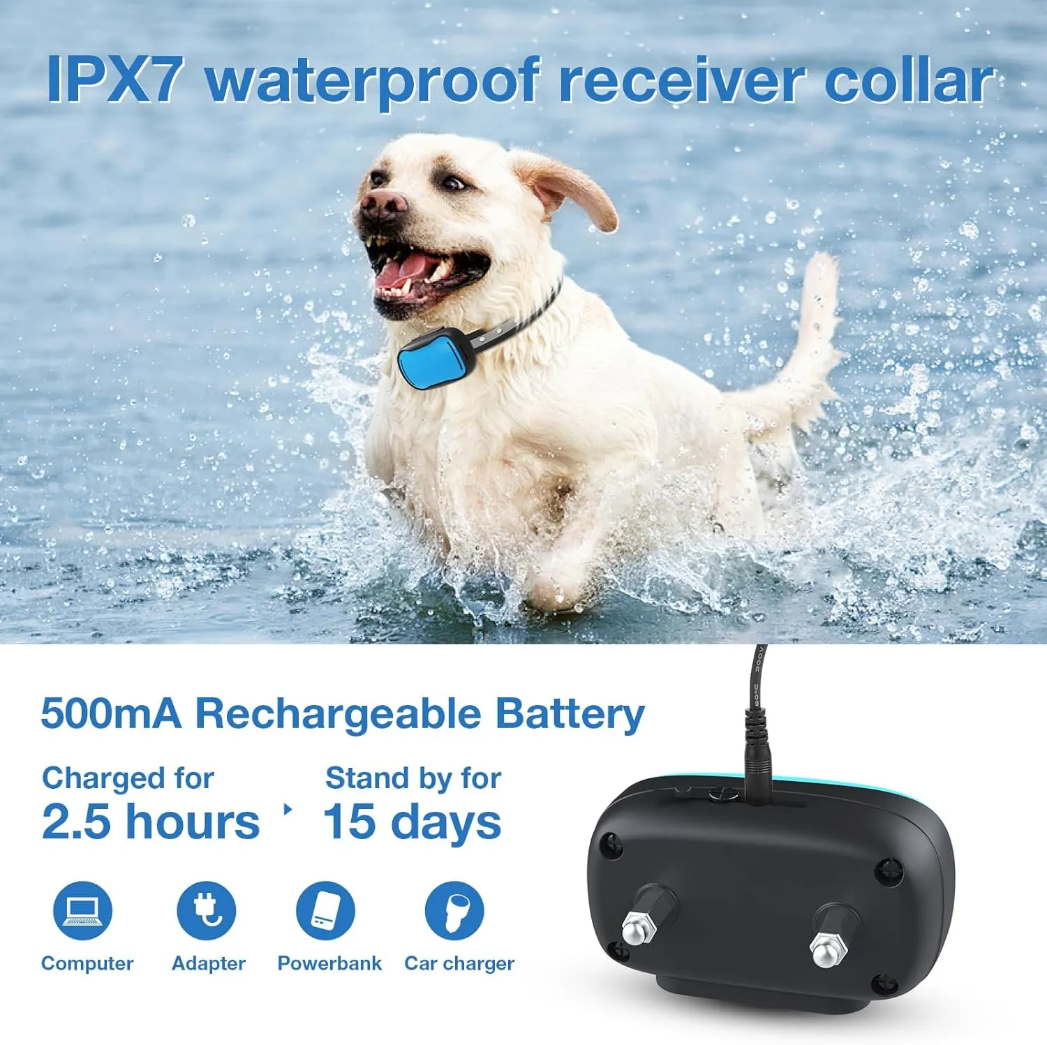 Electric Fence for Dogs, Upgraded Underground Above Ground Electric Dog Fence Pet Containment System with Waterproof Rechargeable Training Collar, Tone/Shock Correction for 2 Dogs
