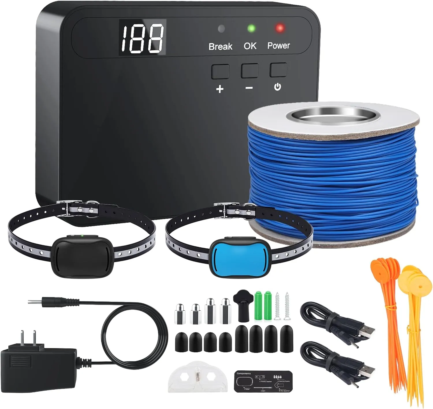 Electric Fence for Dogs, Upgraded Underground Above Ground Electric Dog Fence Pet Containment System with Waterproof Rechargeable Training Collar, Tone/Shock Correction for 2 Dogs
