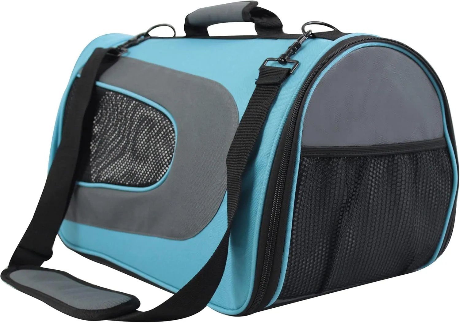 EliteField Deluxe Soft Pet Carrier (3 Year Warranty, Airline Approved), Multiple Sizes and Colors Available (18" L x 10" W x 11" H, Sky Blue Gray)