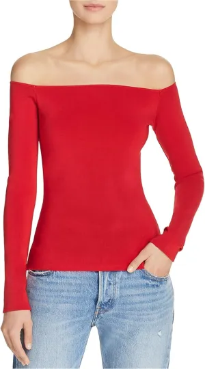 Elizabeth and James Womens Raylen Off-The-Shoulder Slim Fit Strapless Top Red M