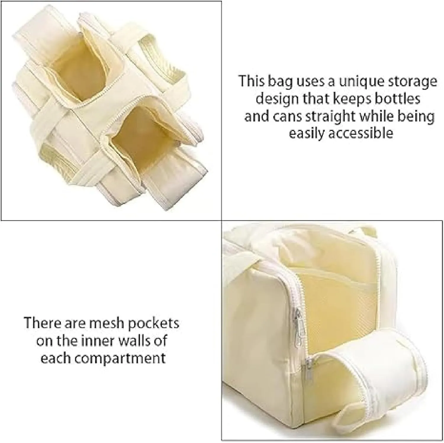 Elouva Toiletry Bag, Elouva Large Capacity Wide-Open Travel Cosmetic Bag, 4-in-1 Multi-functional Lightweight Makeup Bags (Off-White)