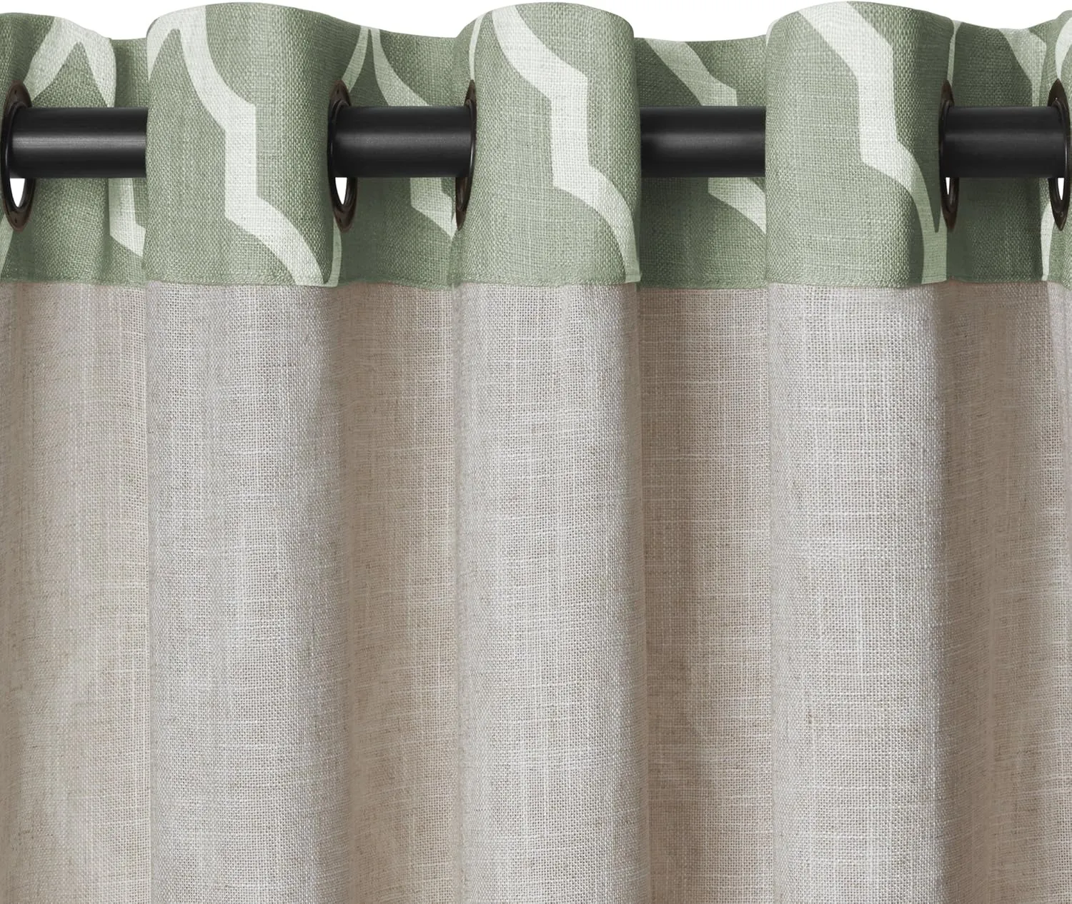 Elrene Home Fashions Medalia Room Darkening Geometric Window Curtain, 52 in x 120 in (W x L) (1 Panel), Spa Green