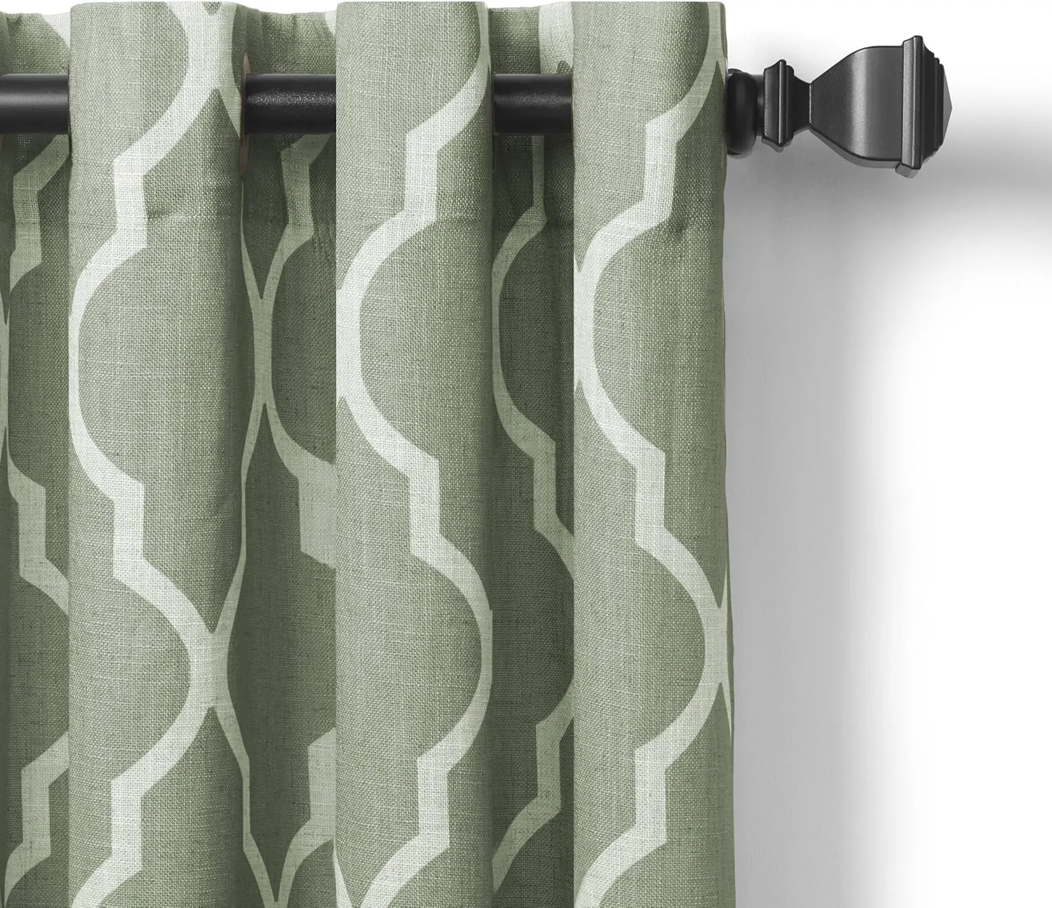 Elrene Home Fashions Medalia Room Darkening Geometric Window Curtain, 52 in x 120 in (W x L) (1 Panel), Spa Green