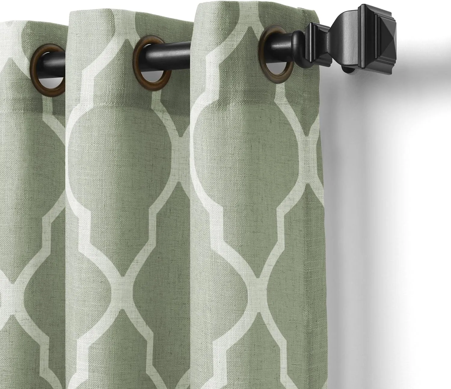 Elrene Home Fashions Medalia Room Darkening Geometric Window Curtain, 52 in x 120 in (W x L) (1 Panel), Spa Green
