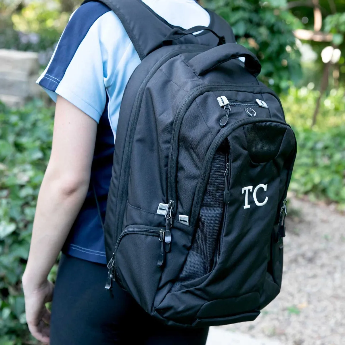 Embroidered 15” Laptop Backpack Black
