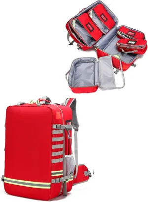Emergency Bag First Aid Backpack Empty First Aid Bag Treatment First Responder Trauma Bags for Camping Cycling Outings(Blue,65x40x30cm)