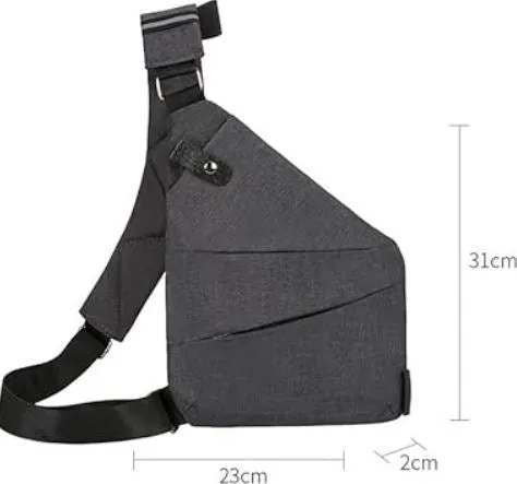 Ergonomic Crossbody Bag for Men and Women - Great for Wheelchair Users - Anti Theft