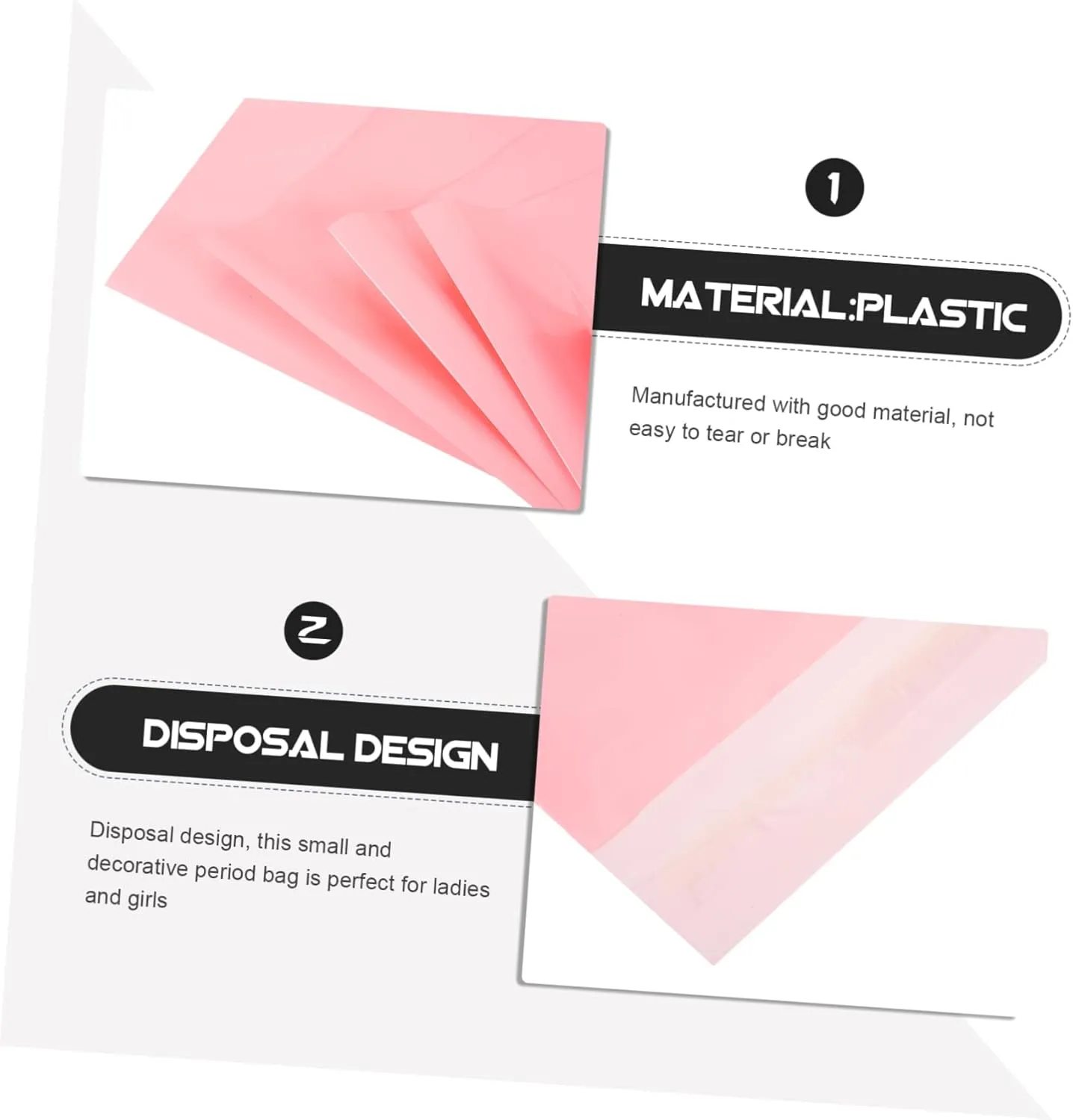 ERINGOGO 2sets Feminine Care Bag Sanitary Napkin Disposal Bags for Travel Odor- Tampon Storage for Women 100pcs*2