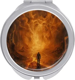 Escape from Hell Compact Mirror Pocket Mirror Portable Mini Makeup Mirror Handheld Double-Sided Magnifying