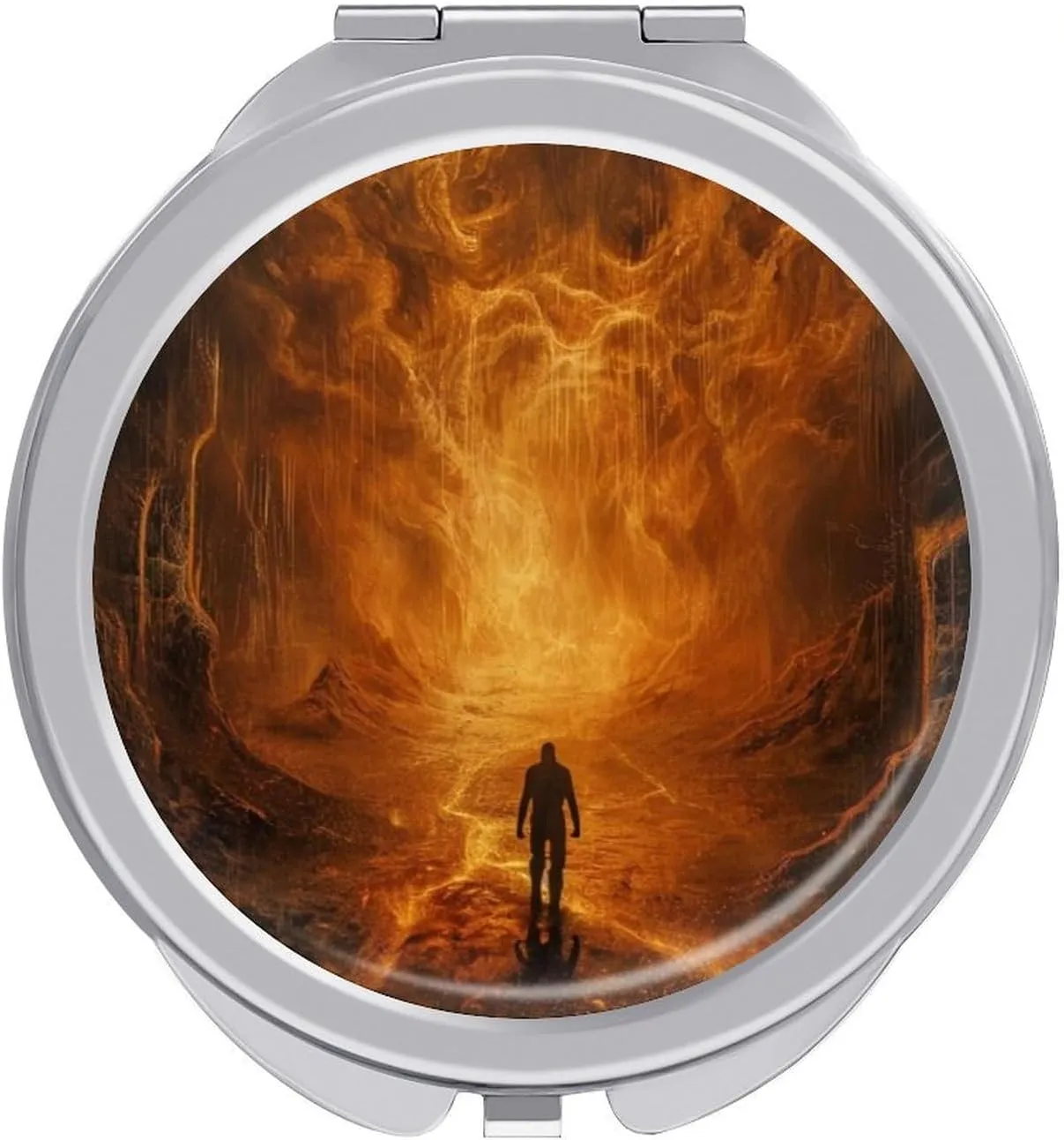 Escape from Hell Compact Mirror Pocket Mirror Portable Mini Makeup Mirror Handheld Double-Sided Magnifying