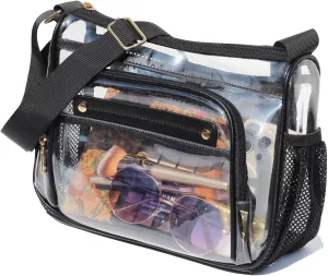 ESVAN Clear Crossbody Bag,Large Shoulder Bag For Stadium Events,Stadium Approved Clear Purses for Women with Adjustable Strap