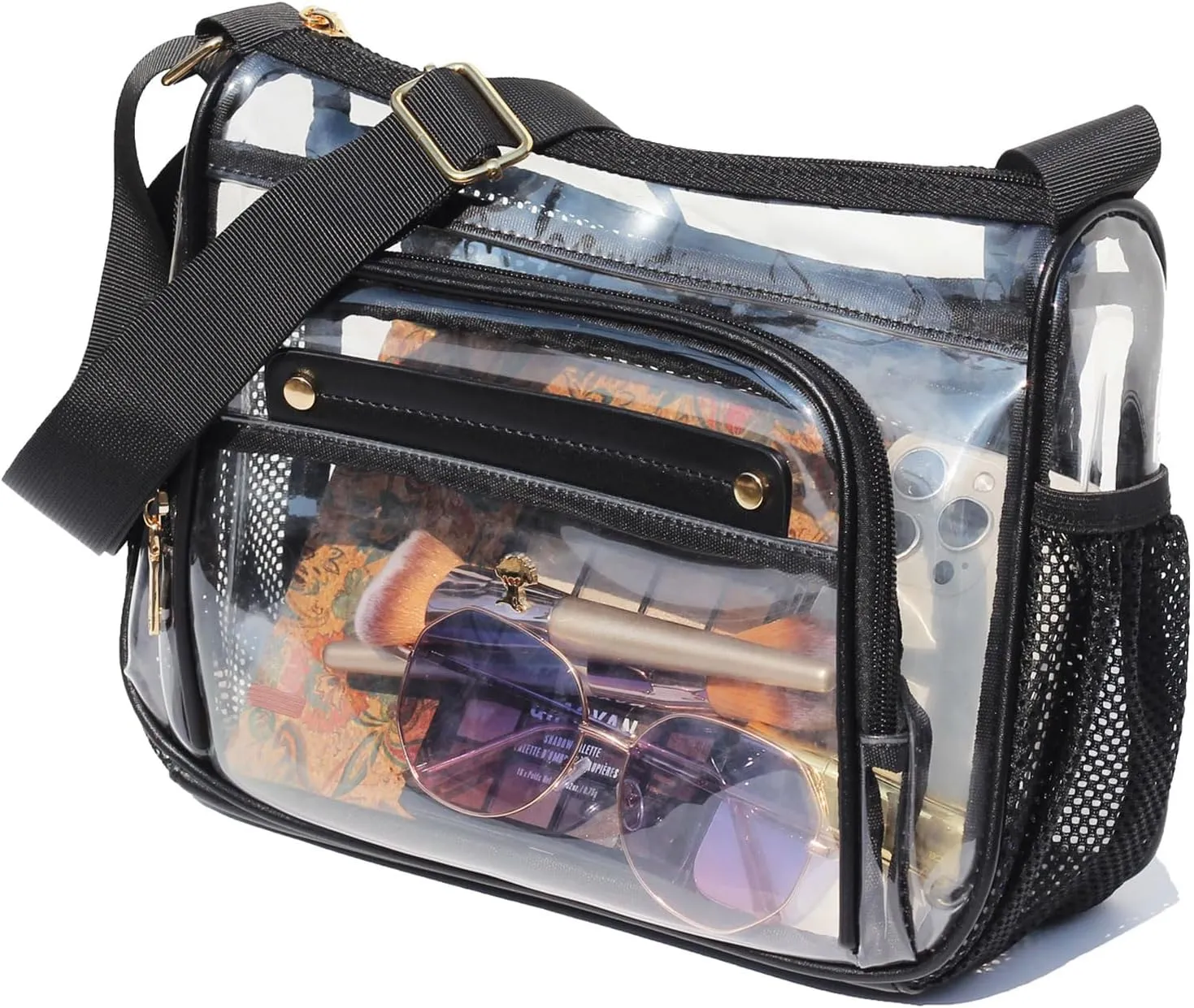 ESVAN Clear Crossbody Bag,Large Shoulder Bag For Stadium Events,Stadium Approved Clear Purses for Women with Adjustable Strap