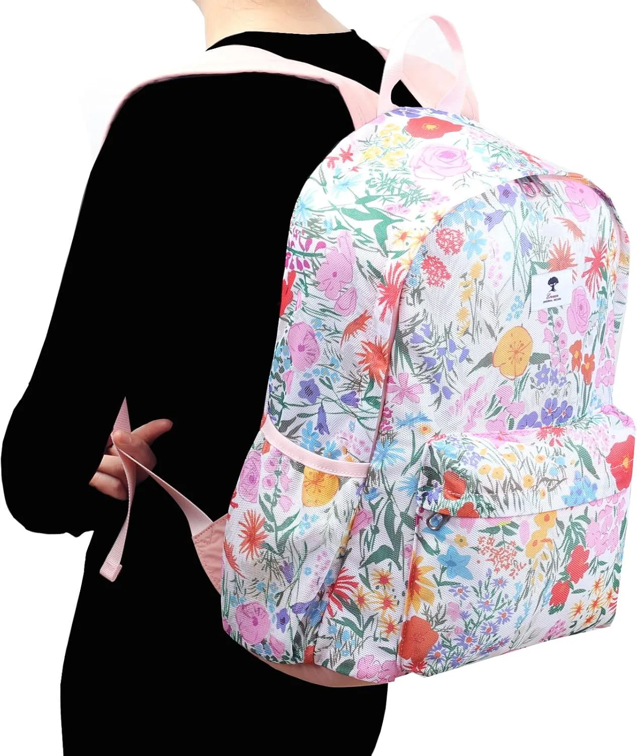 ESVAN Original Print Mesh Backpack Semi-Transparent Sackpack See Through Beach Bag Daypack Multi-Purpose Women Men Unisex