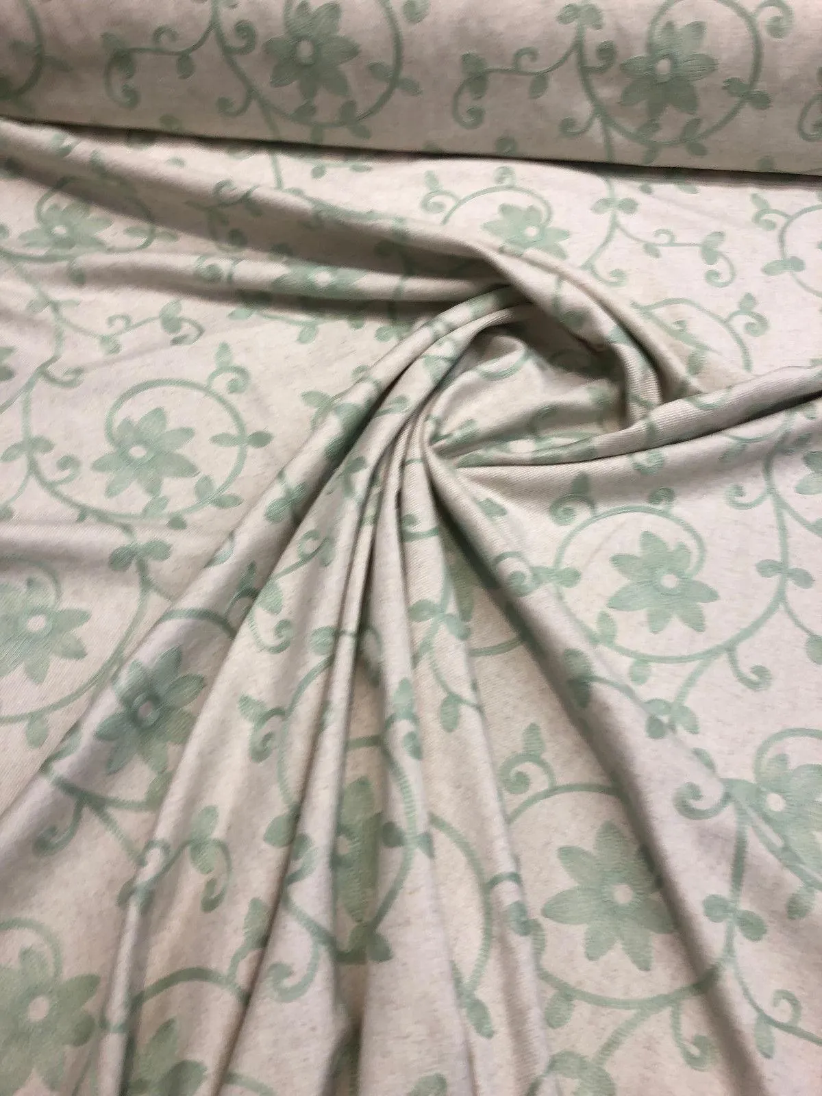 Everett Spa Blue Floral Embroidered Fabric By The Yard