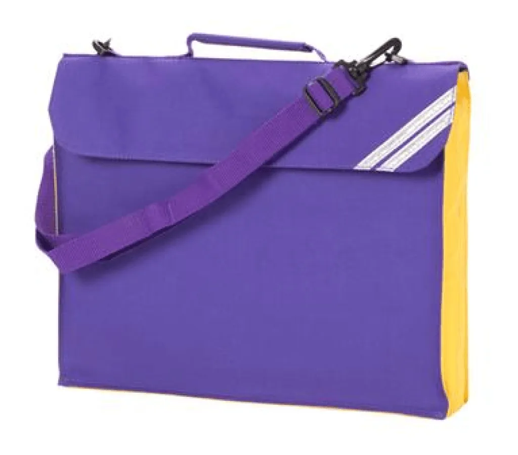 Expandable Book Bag with Strap & Contrast Panel  (2793)
