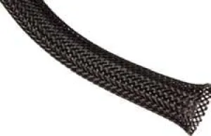 Expandable Braided Sleeve - Flexo PET - 1" (25mm) Black - 25 Ft