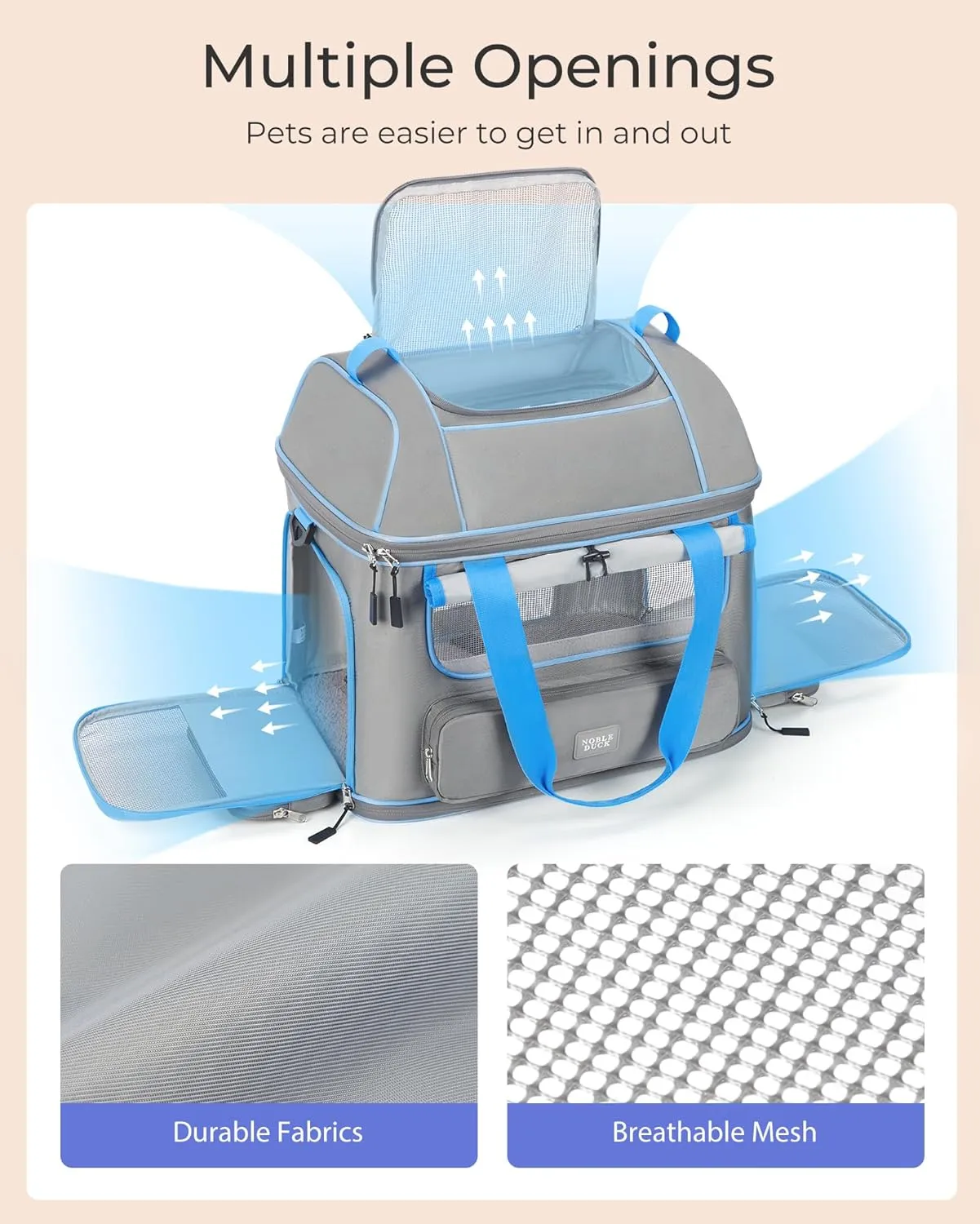 Expandable Cat Dog Carrier: NOBLE DUCK Soft-Sided Pet Carrier Airline Approved Large Small Medium Collapsible Portable Travel Up to 25 Lbs Green