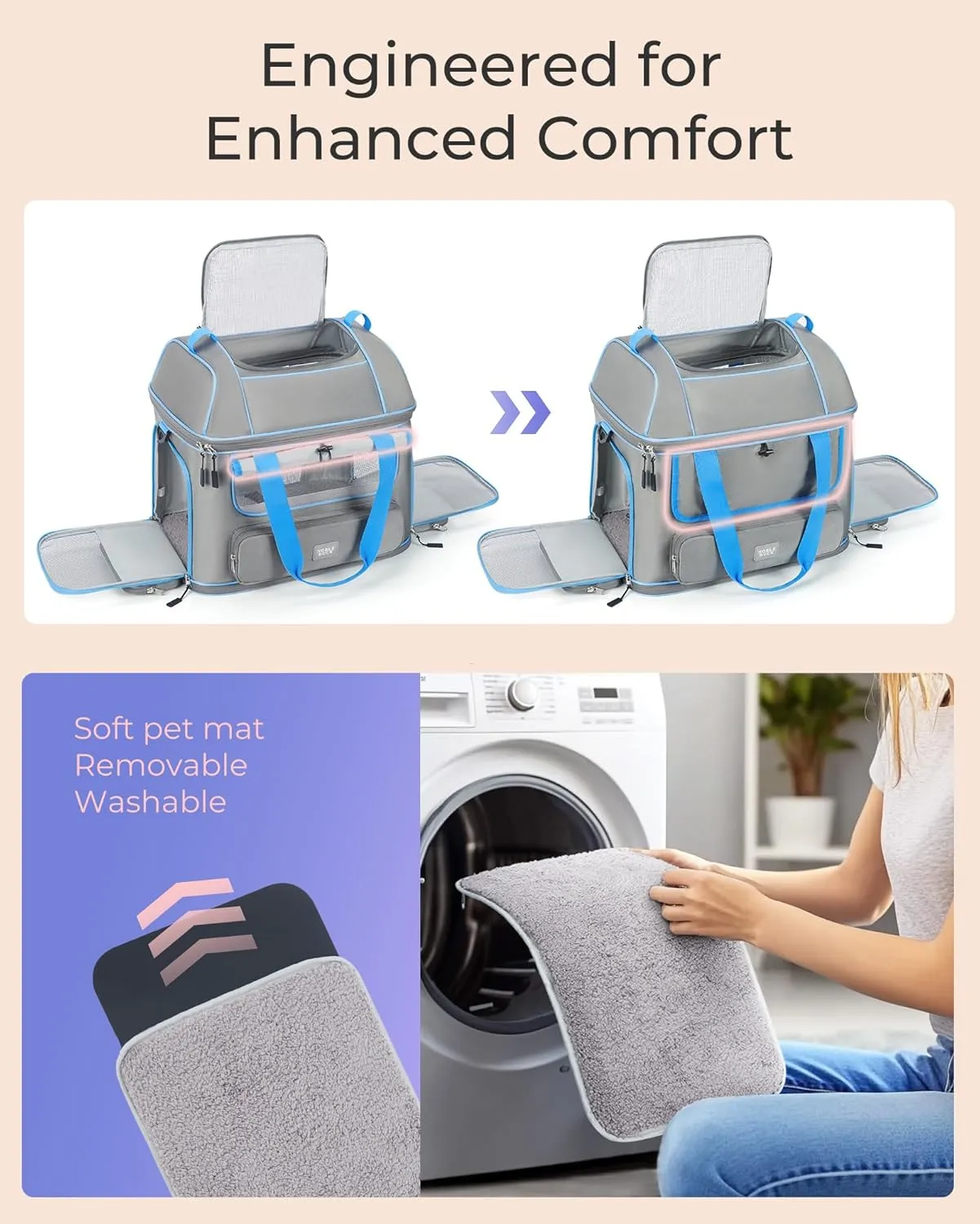 Expandable Cat Dog Carrier: NOBLE DUCK Soft-Sided Pet Carrier Airline Approved Large Small Medium Collapsible Portable Travel Up to 25 Lbs Green