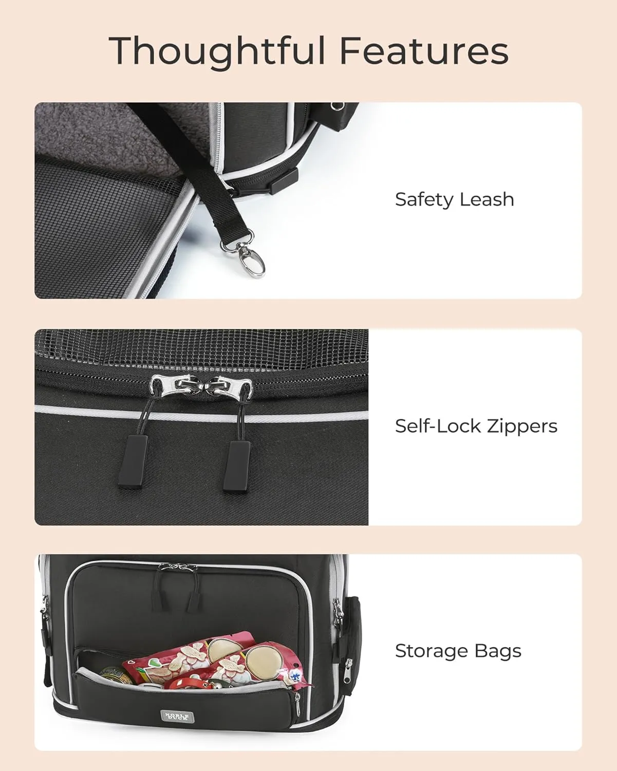 Expandable Pet Carrier: NOBLE DUCK Soft-Sided Cat Dog Carrier Airline Approved Small Medium Large Portable Travel Up to 25 Lbs Black