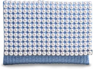 FALETO Small Flower Pearls Handwoven Handbag Crochet Crossbody Bags for women Bohemian Cotton Envelope Clutch Purse