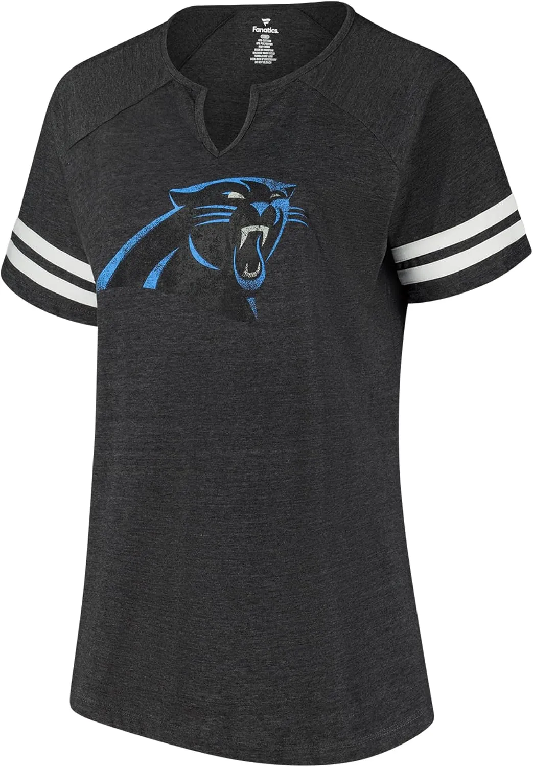 Fanatics Women's NFL Plus Size Logo Notch Neck Raglan Sleeve T-Shirt