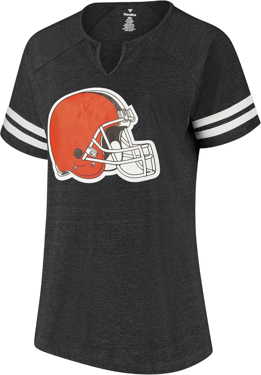 Fanatics Women's NFL Plus Size Logo Notch Neck Raglan Sleeve T-Shirt