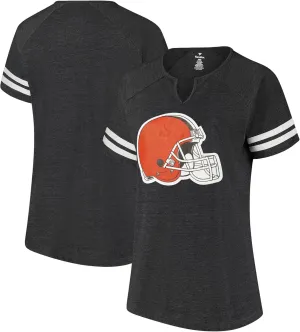Fanatics Women's NFL Plus Size Logo Notch Neck Raglan Sleeve T-Shirt