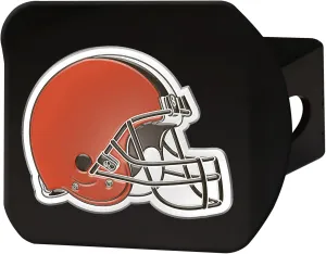 FANMATS 22550 Cleveland Browns Black Metal Hitch Cover - 3D Color Emblem
