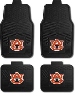 Fanmats Auburn University Tigers Set of 4 Car Mats for Cars, SUV, Pickups - All Weather Protection, Deep Reservoir Design, Universal Fit - 3D NCAA Team Logo - 29”x17” Front - 14”x 17” Rear Mat