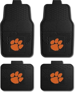 Fanmats Clemson University Tigers Set of 4 Car Mats for Cars, SUV, Pickups - All Weather Protection, Deep Reservoir Design, Universal Fit - 3D NCAA Team Logo - 29”x17” Front - 14”x 17” Rear Mat