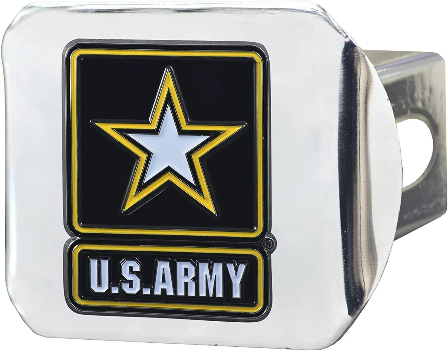 FANMATS United States Army Metal Hitch Cover with 3D Chrome Team Logo Unique 3D Logo Molded Design – Easy Installation on Truck, SUV, Car - Ideal Gift for Die Hard Armed Services Veteran