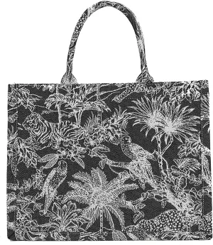 Fashion luxury tote bag cotton linen one shoulder handbag large capacity jacquard embroidery retro