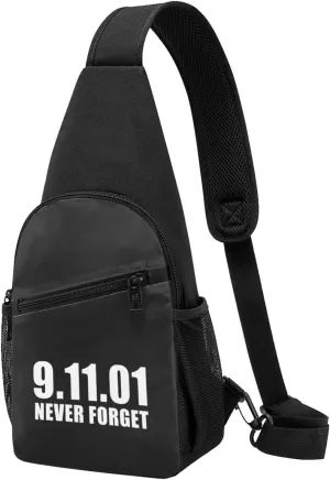 Fashion One-Shoulder Bag Remember 911 Never Forget Anti-Theft Crossbody Shoulder Chest Bag