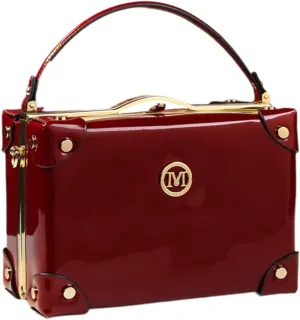 Fashion Women's Top Handle Satchel Handbags Leather Evening Bag Purses large Hard Square Box Shoulder Messenger Bags