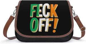 Feck Off Irish Sayings Crossbody Bags for Women Shoulder Bag Flap Handbags Leather Cross Body Purse
