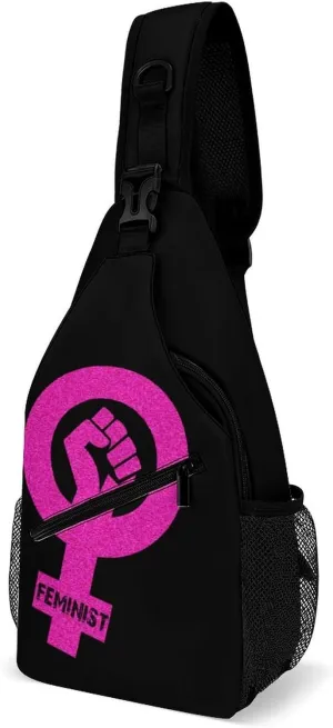 Feminist Female Power Fashion Chest Bag for Men Small Sling Bag Backpack Crossbody Travel Hiking Daypack